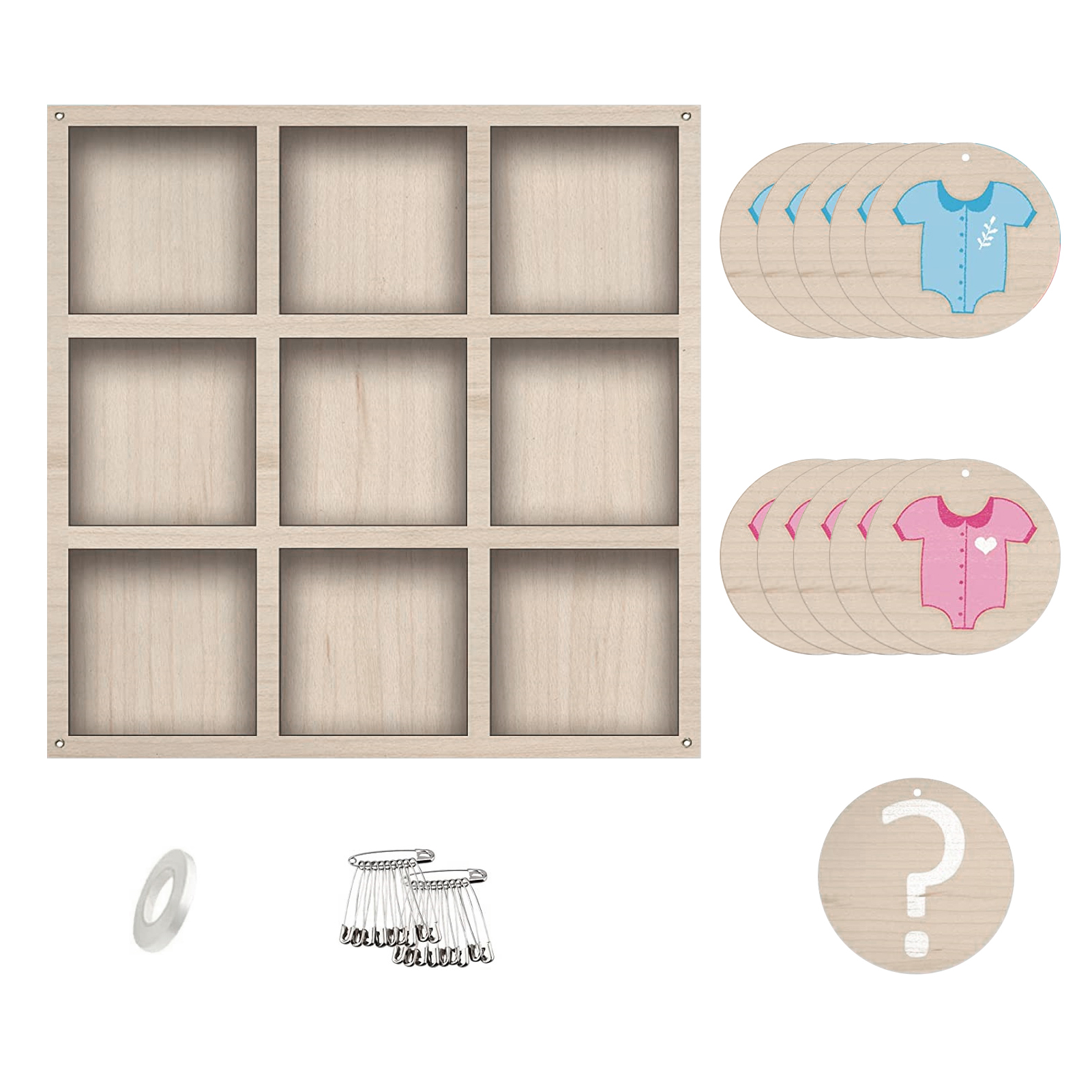 Board Game Durable Baby Gender Reveal Tic Tac Toe Lightweight