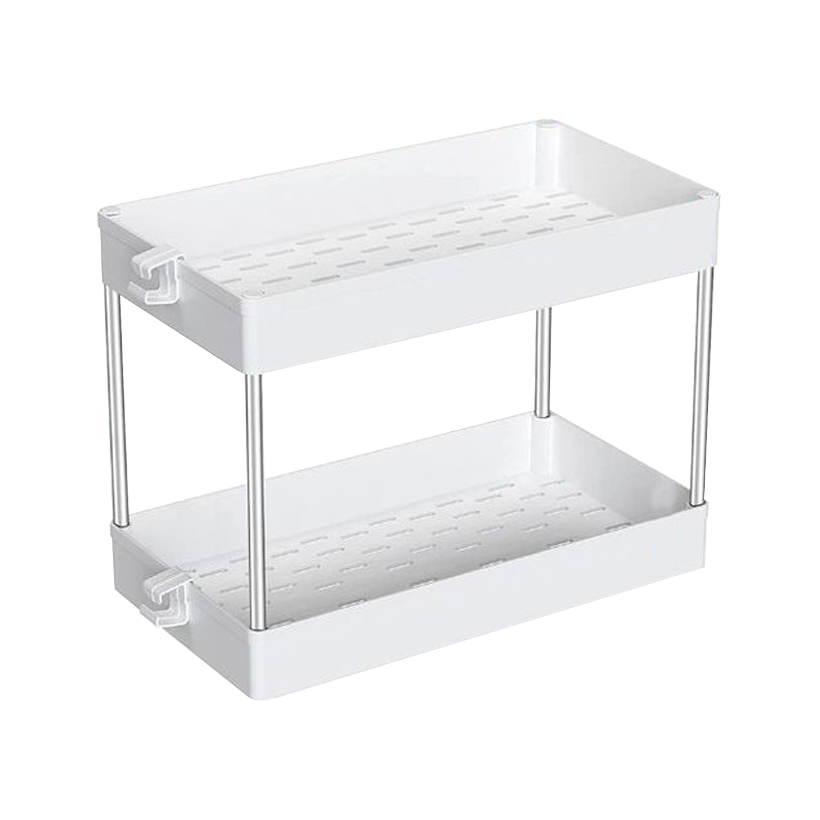 White Steel Narrow Under Sink Organizer and Storage