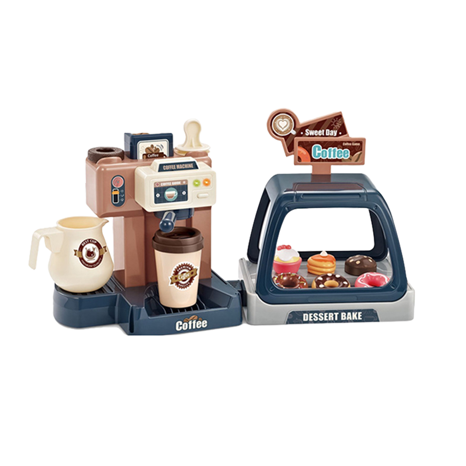 Pretend Play Kitchen Dessert For Kids Coffee Machine Toy Set Gift
